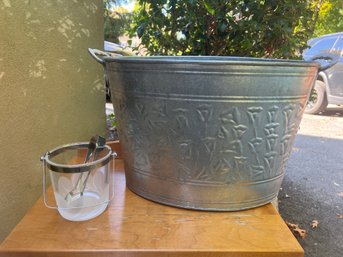 Aluminum Bucket Made In India And Glass Ice Bucket With Frosted Glass Decor