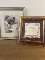 Bible Quote Framed Art And Hydrangeas In A Pitcher Art