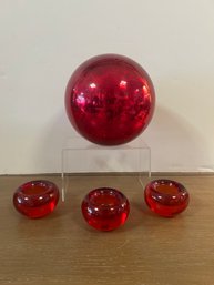 Crate And Barrel Gazing Ball And Tea Light Holders