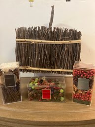 Wood Twig Basket And Potpourri