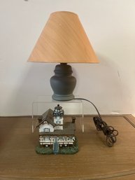 Scaasis Originals Handcrafted Resin House And Blue Little Lamp