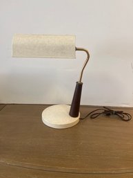 Vintage Mid Century Modern Melamine Speckled Bankers Lamp