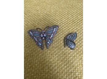 2 Costume Butterfly Pins