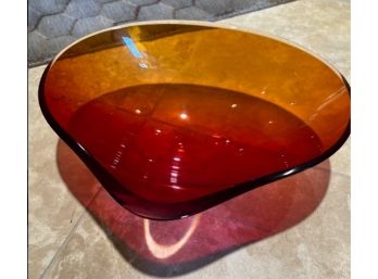 Salviati 2004 Glass Red And Orange Decorative Bowl