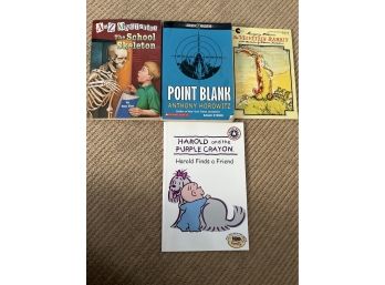 4 Kids Books: Harold And The Purple Crayon, A To Z Mysteries, Point Blank And The Velveteen Rabbit