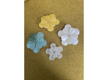 Pono Flowered Lucite Pins By Joan Goodmen