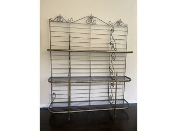 Wrought Iron And Brass Bakers Rack