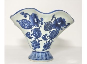 Blue And White Floral Vase