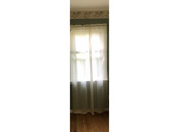 One Off White Sheer Curtain Panel