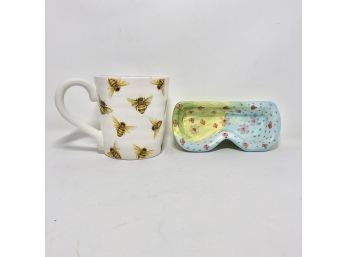 Ceramic Bee Mug And Glasses Holder