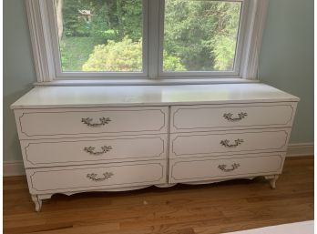 White Formica Top 6 Draw Dresser.