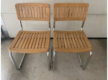 Metal And Wood Chairs