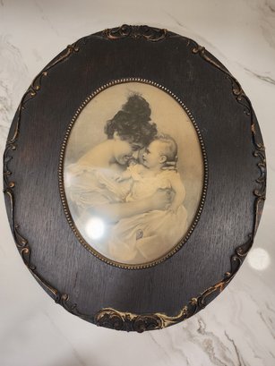 Antique Photo In Beautiful Wood Antique Frame