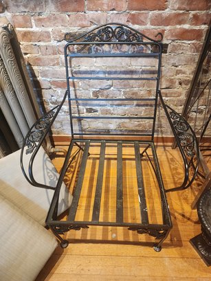 Large Iron Garden Chair Missing Cushions