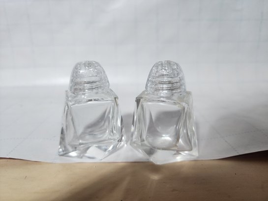 Crystal 1920's Salt And Pepper Shakers Signed But Unable To Read
