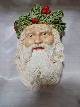 Awesome Plaster Santa Face Wall Hanging