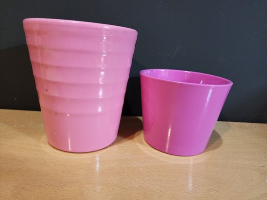 2 Pink Garden Pots Made In Germany