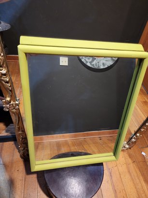 Green Wood Framed Mirror 21x17'