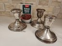 #12  Lot Of 3 Sterling Silver Candle Holders