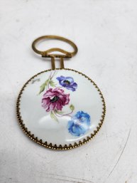 Antique Limoges Hand Painted Pocket Mirror