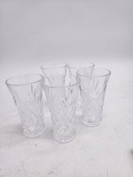 4 Small Sherry Glasses Cut Crystal