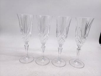 4 Cut Crystal  Champagne Toasting Glasses