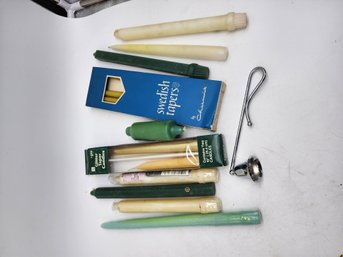 Lot Of Taper Candles And Snuffer