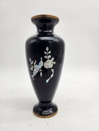 DELICATE  AND BEAUTIFUL KOREAN CLOISSONE VASE WITH MOTHER OF PEARL INLAY