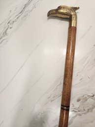 CUSTOM BRASS EAGLE COLLAPSABLE WOOD CANE