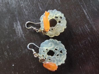 PAIR OF JADE EARRINGS