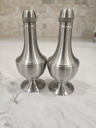 Set Of Pewter MCM Salt And Pepper Shakers New