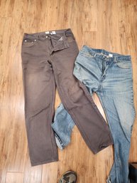 #4  2 PAIR OF VINTAGE JEANS.  LEVI AND CALVIN KLEIN