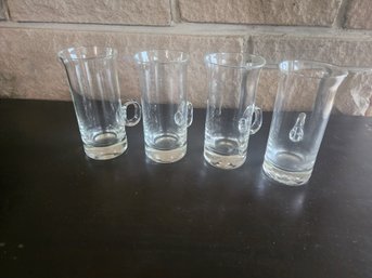 4 CLEAR GLASS COFFEE OR JUICE CUPS