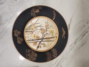 Kinsei Chokin Pottery And Engraved Plate Japanese
