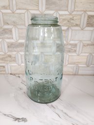 Half Gallon Antique Atlas Blue Canning Jar