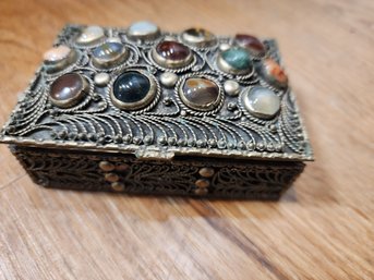 Small Trinket Box Bejeweled In Minor Gems