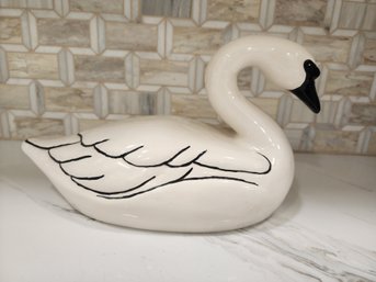 Porcelain Swan Figurine 12'