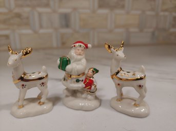 3 MINI LENOX CHRISTMAS Figurines SHIPPING AVAILABLE