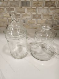 2 Glass Apothecary Jars