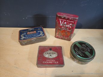 Lot Of 4 Antique Tabaco Tins