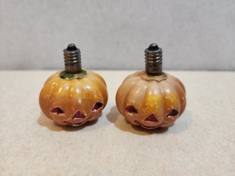 #1 OCCUPIED JAPAN MILK GLASS PUMPKIN GLASS LIGHT ORNAMENTS