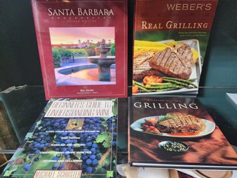 4 Hardback Books 2 Wine And 2 On Grilling