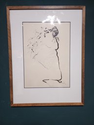 Modern Art 1969 Ink Drawing Signed