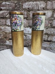 2 Hand Painted Austrian Vases