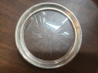 Sterling And Glass Wine Coaster Mid Century Modern