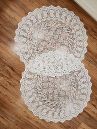 Set Of 3 Plastic Lace Tablecloths