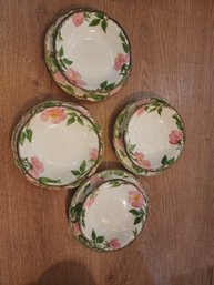 Set Of 4 Desert Rose Soup Bowls And Saucers