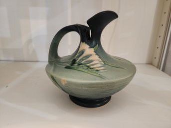 Roseville Pottery Green Vintage Freesia Pitcher