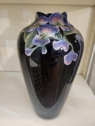 Franz  Porcelain Wisteria Vase 12'