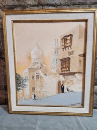 #9  MCM Painting Of Arabic Scene,  Signed Original